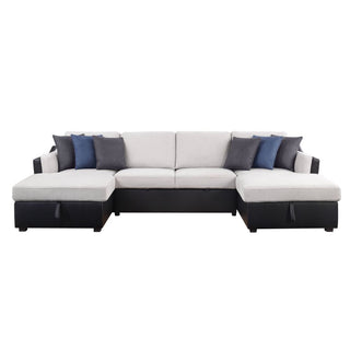 Merill Sectional Sofa W/Sleeper & 6 Pillows 541 Furniture Gallery