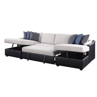 Merill Sectional Sofa W/Sleeper & 6 Pillows 541 Furniture Gallery