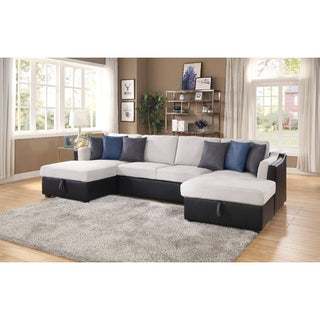 Merill Sectional Sofa W/Sleeper & 6 Pillows 541 Furniture Gallery