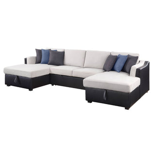 Merill Sectional Sofa W/Sleeper & 6 Pillows 541 Furniture Gallery